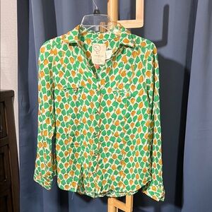 Free People Pear Button-Up Shirt size 0